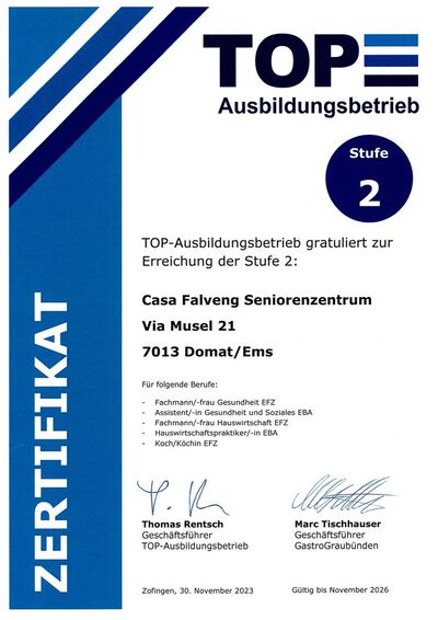 TOP Ausbildungsbetrieb Stufe 2